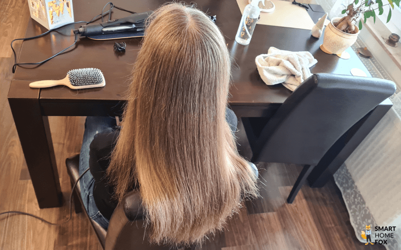 Die Haare nach dem Stylen der Haare mit dem GHD Duet Styler sind zu sehen.